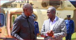 Deputy President Rigathi Gachagua (r) was in Eldoret to represent President William Ruto (l) at a Catholic church function.